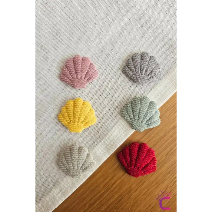 6lı Deniz Kabuğu Saçsız Bebek Tokası 3.5cm - Yenidoğan Az Saçlı Bebek Klipsli Çıtçıtlı Toka Seti