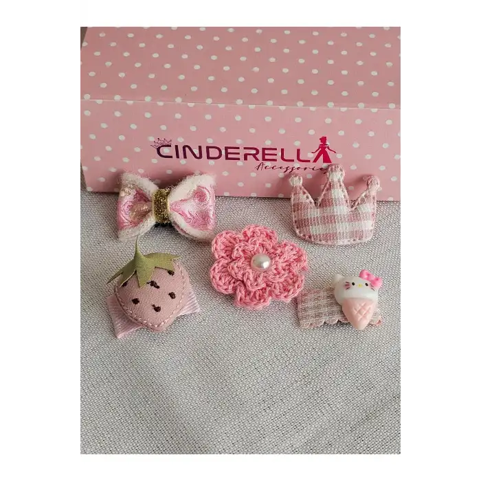 5li Özel Seri Pembe Fiyonk İncili Çiçek Az Saçlı Saçsız Bebek Tokası Yenidoğan Hediyelik Toka Seti
