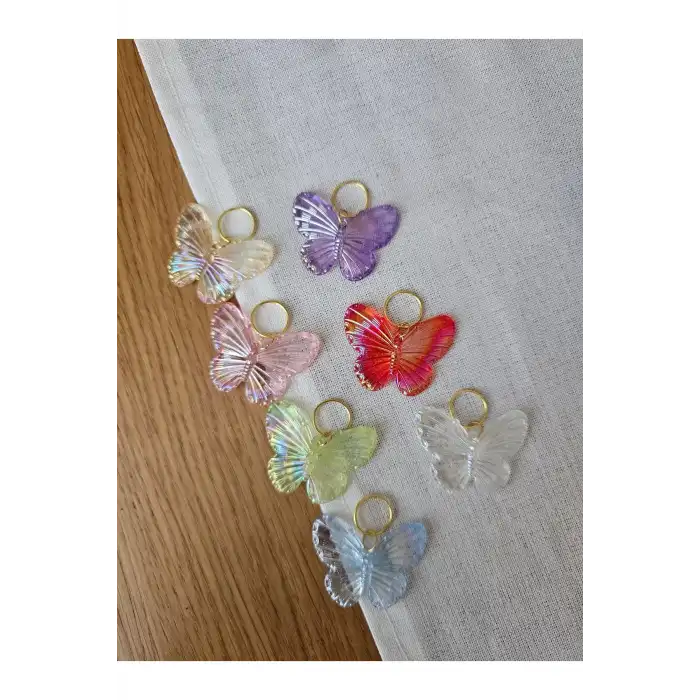 7li Renkli Kelebekli Saç Küpesi Seti Süslü Toka - Halkalı Örgü Saç Süsü Tokası Süsleme Aksesuarı