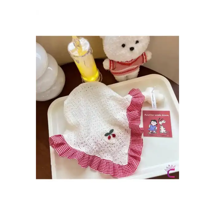 Kız Çocuk Genç Kadın Bohem Kirazlı Pötikareli Taç Saç Bandı Toka - Desenli Saç Bandanası Eşarp Taç