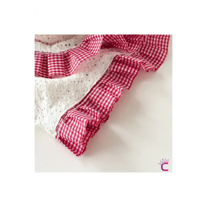 Kız Çocuk Genç Kadın Bohem Kirazlı Pötikareli Taç Saç Bandı Toka - Desenli Saç Bandanası Eşarp Taç