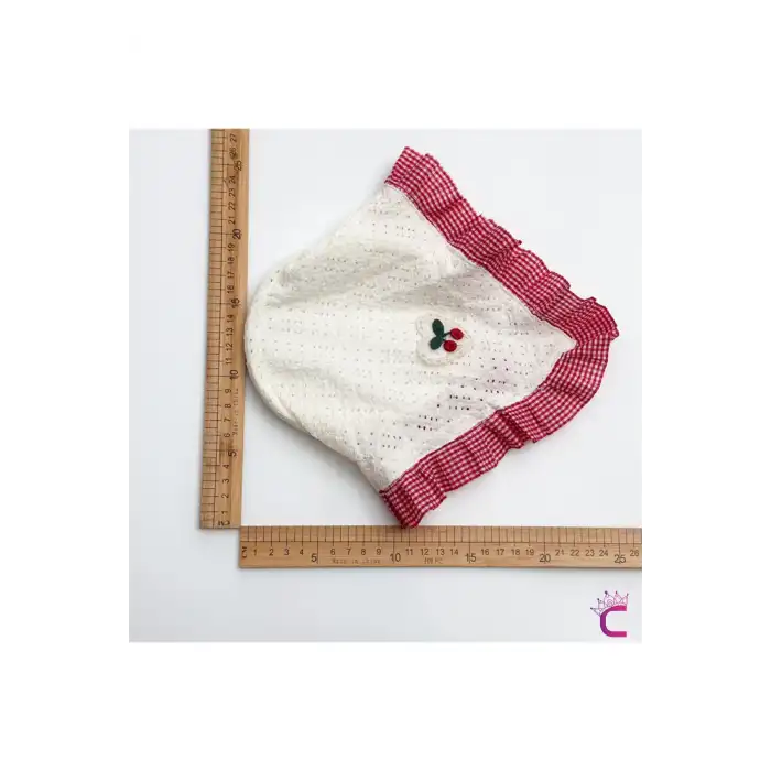 Kız Çocuk Genç Kadın Bohem Kirazlı Pötikareli Taç Saç Bandı Toka - Desenli Saç Bandanası Eşarp Taç