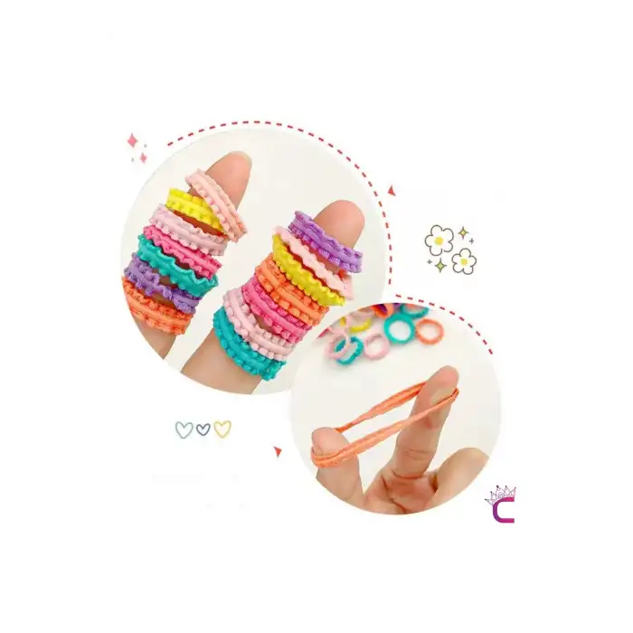 100lü Küçük Yumuşak Lastikli At Kuyruğu Bağlama Toka Seti - Renkli Bebek Çocuk Lastik Saç Tokası