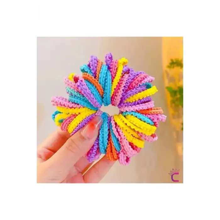 100lü Küçük Yumuşak Lastikli At Kuyruğu Bağlama Toka Seti - Renkli Bebek Çocuk Lastik Saç Tokası