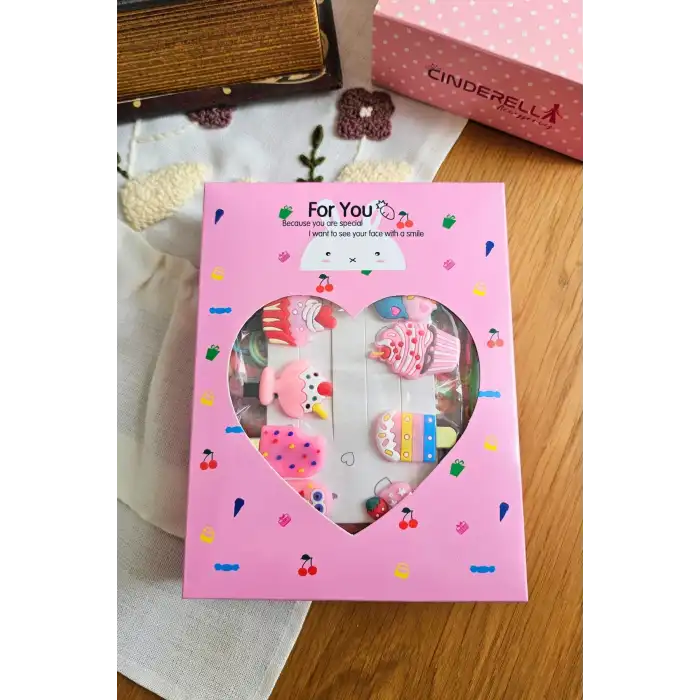 895 Parça Hediyelik Kutulu Kız Çocuk Toka Seti - Unicorn Fiyonk Yıldız Çıtçıtlı Bebek Saç Tokası