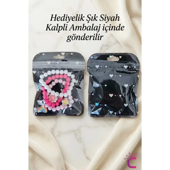 3lü Set Gökkuşağı Renkli Çiçekli Kız Çocuk Bileklik - Hediyelik Doğum Günü Hediyesi Takı Aksesuar