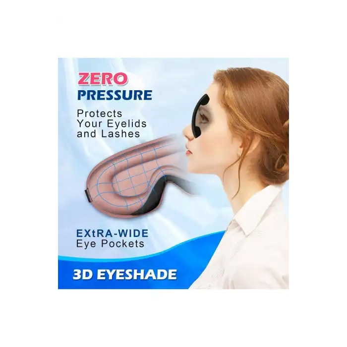 3D Face Design %100 Işık Geçirmez Uyku Maskesi Göz Bandı Pembe - Ayarlı Sıkmaz Yumuşak Baş Kayışı