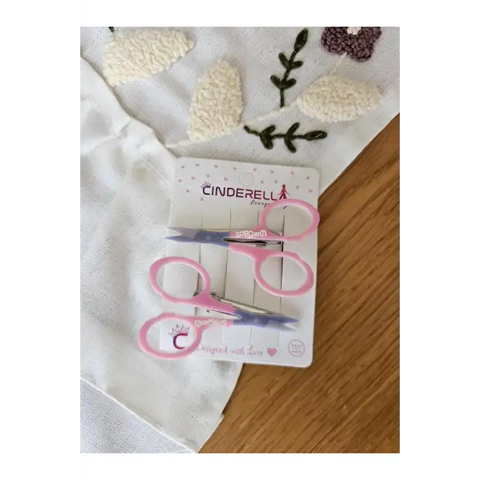 2li Soft Pembe Makas Tasarım Eğlenceli Pens Toka 8cm - Hediyelik Y2k Gotik Klipsli Yan Saç Tokası