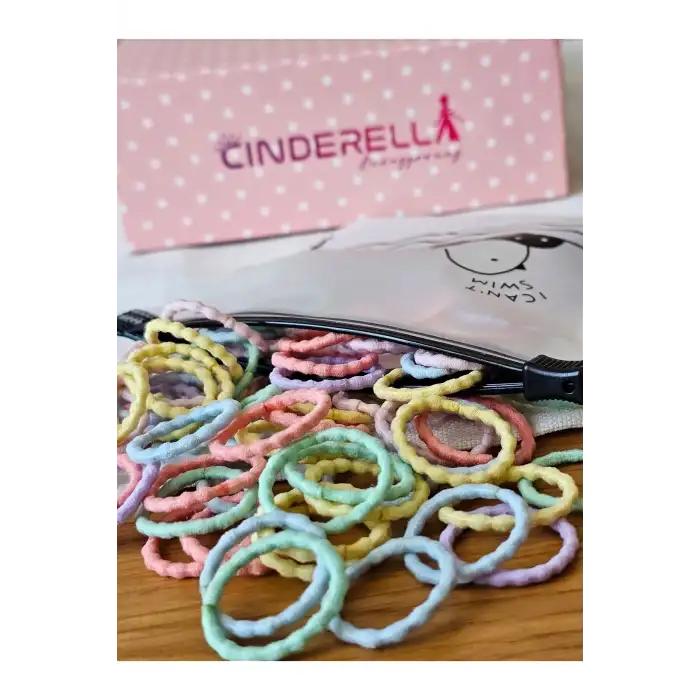 100lü Tırtıklı Pastel Soft Renkli Yumuşak Kız Bebek Lastik Toka Seti - Esnek Lastikli Saç Tokası