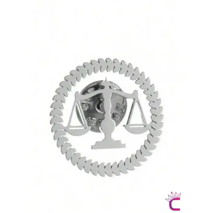 Avukat Hakim Savcı Adalet Terazi Yaka Rozeti Broş Gümüş - Hediyelik Cübbe Ceket Yaka İğnesi Broş