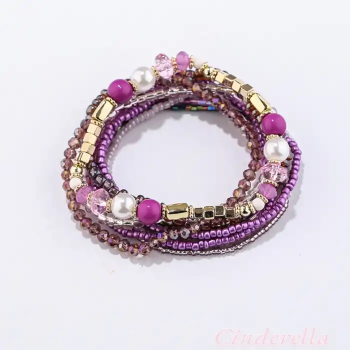 Bohemien Style Handmade Bileklik Seti 10 Parça - Trend Moda Bohem Bileklik Model-3