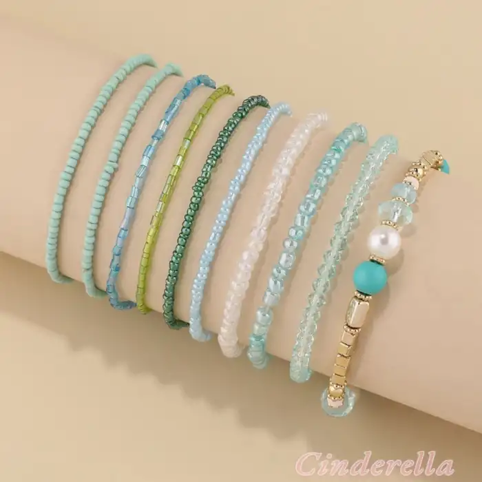 Bohemien Style Handmade Bileklik Seti 10 Parça - Yeni Sezon Bohem Bileklik Model-2