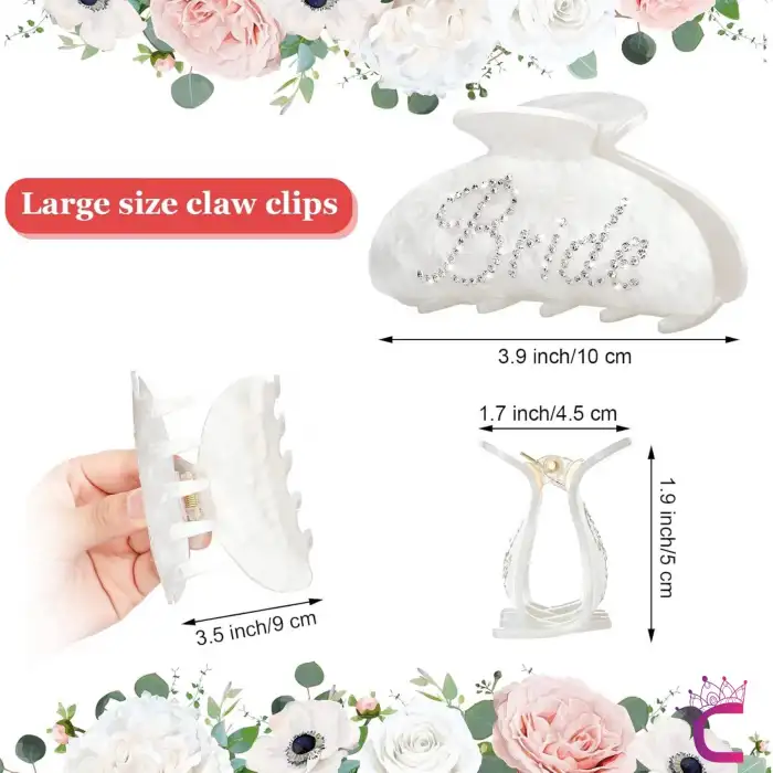 Bride To Be Beyaz Sedefli İşlemeli Taşlı Gelin Tokası 10cm - Bekarlığa Veda Partisi Nedime Hediyelik