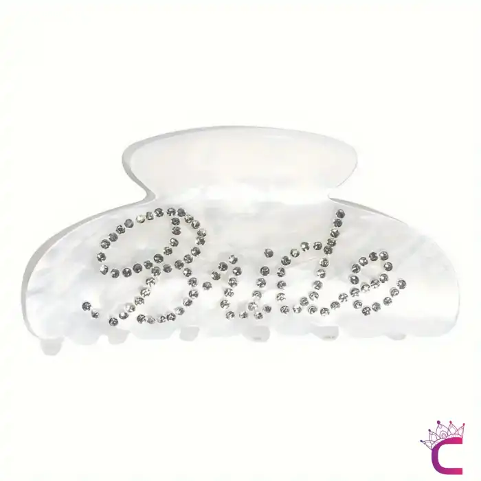 Bride To Be Beyaz Sedefli İşlemeli Taşlı Gelin Tokası 10cm - Bekarlığa Veda Partisi Nedime Hediyelik