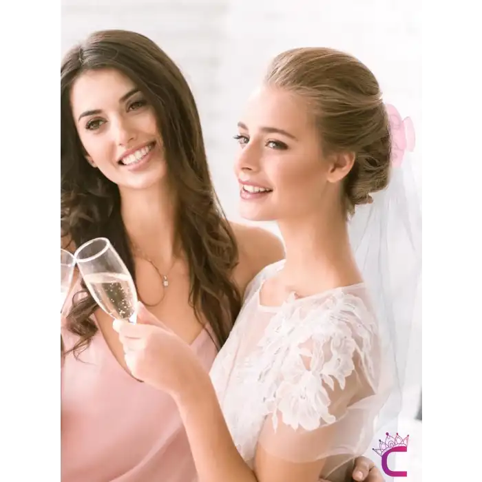 Bride Yazılı Taşlı Asetat Kemik Kadın Pembe Mandal Toka 10cm - Hediyelik Gelin Düğün Nişan Aksesuar