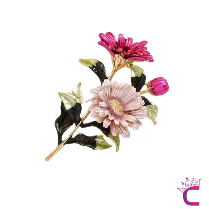 Dekoratif Kore Tarzı Çiçekli Kadın Broş Arkadaşa İş Hediyesi Hediyelik Elbise Ceket Yaka İğnesi Broş