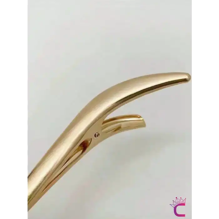 Dekoratif S Tasarım Büyük Boy Pens Saç Tokası Gold Metal 13cm - Kadın Klipsli Yan Toka Topuz Tokası
