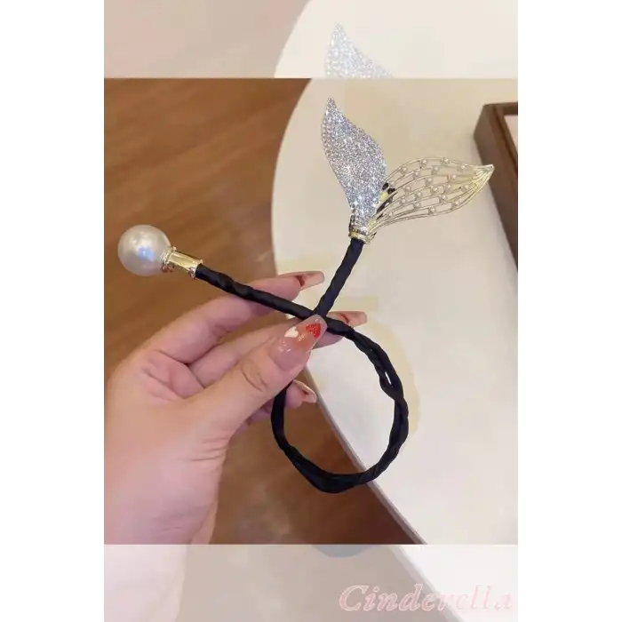 Denizkızı Balık Kuyruğu İncili Taşlı Kolay Topuz Tokası - Parti Balo Şekil Alabilen Kadın Saç Tokası