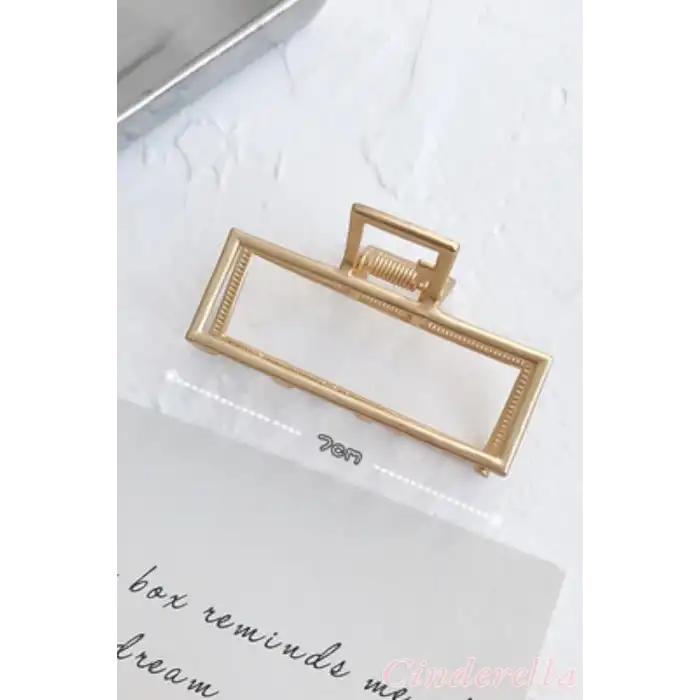 Dikdörtgen Model Kadın Gold Metal Mandal Toka - Orta Boy Sıkı Toplayan Lüks Mandal Saç Tokası