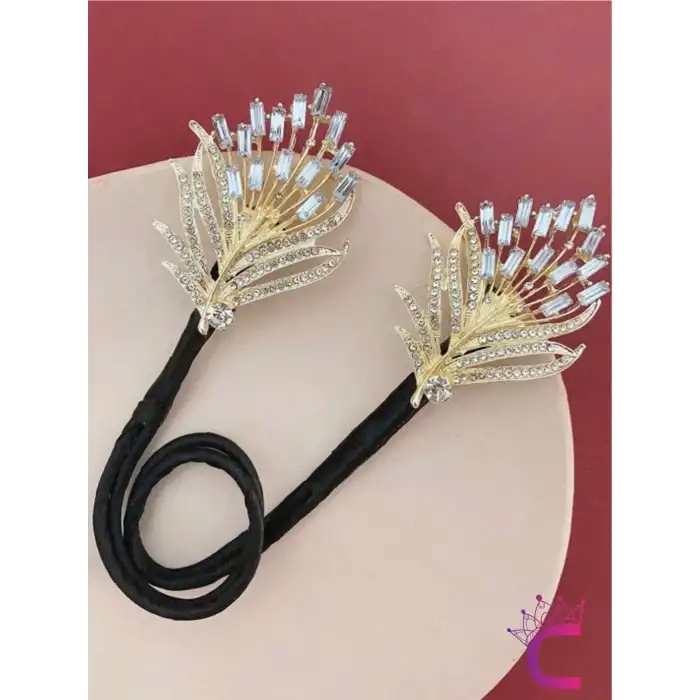 Elegance Gold Kristal Taşlı Kadın Kolay Telli Topuz Tokası - Özel Gün Düğün Söz Davet Balo Aksesuar