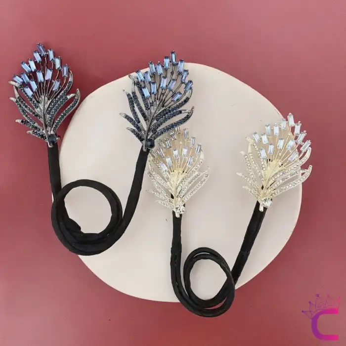 Elegance Gold Kristal Taşlı Kadın Kolay Telli Topuz Tokası - Özel Gün Düğün Söz Davet Balo Aksesuar