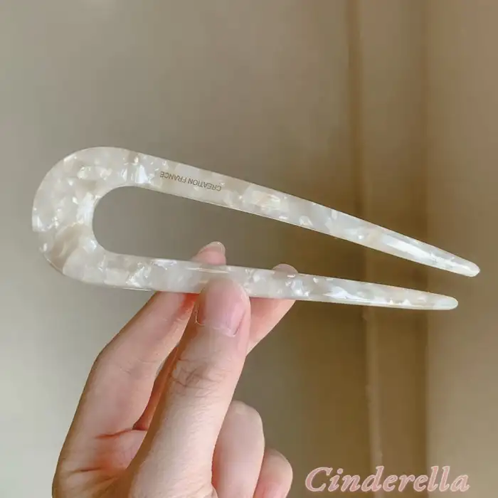 France Handmade Topuz Tokası 13cm - Lüks Kemik Saç Topuz Çubuğu - Yeni Sezon Çubuk Toka (Model-1)