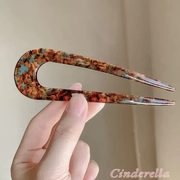 France Handmade Topuz Tokası 13cm - Lüks Kemik Saç Topuz Çubuğu - Yeni Sezon Çubuk Toka (Model-2)