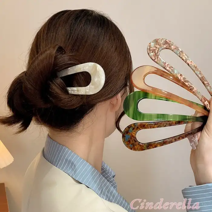 France Handmade Topuz Tokası 13cm - Lüks Kemik Saç Topuz Çubuğu - Yeni Sezon Çubuk Toka (Model-5)