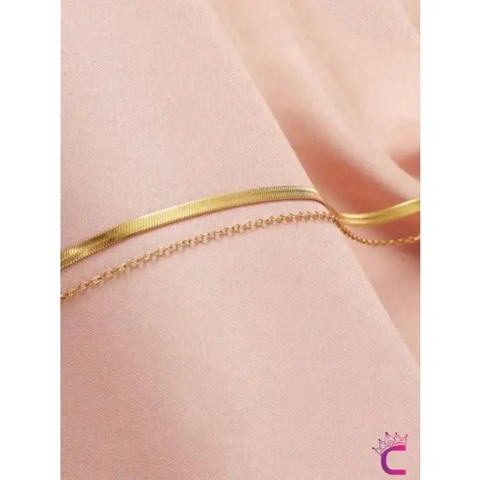 Gold Kadın Paslanmaz Çelik İtalyan Zincir Halhal Seti - Zarif Ayarlanabilir Ayak Bileği Plaj Takısı