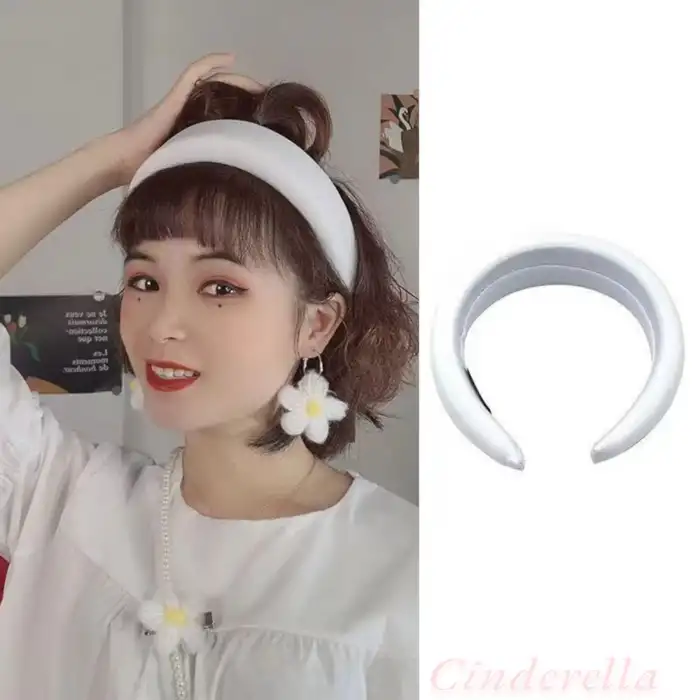 Handmade Yumuşak Dolgulu Esnek Kadın Taç - Beyaz Saç Tacı