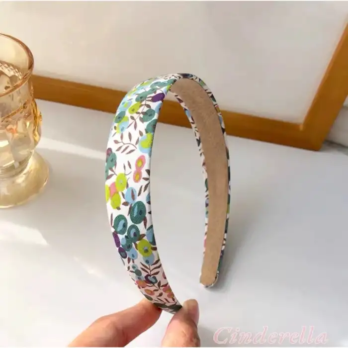 Kadın Hafif Esnek Taç Saç Bandı Yeşil - Çiçek Detaylı Kız Tacı Model-12