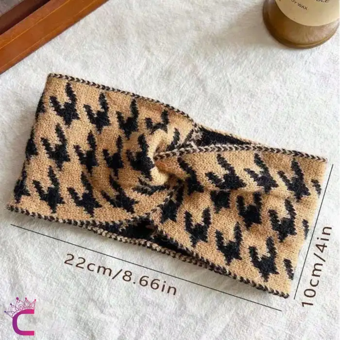 Kadın Kışlık Örgü Kafa Bandı Saç Bandana Siyah Beyaz - Geniş Rahat Günlük Kullanım Makyaj Bandanası