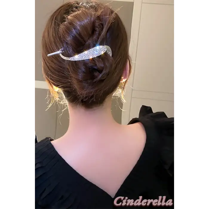 Kadın Kristal Taşlı Gold Klips Toka - Lüks Yeni Sezon Kıstırmalı Topuz Saç Tokası