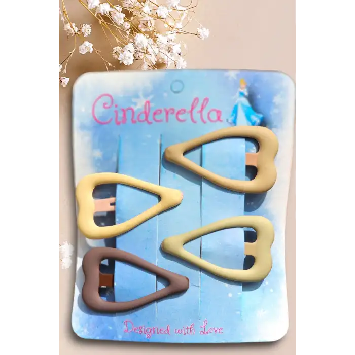 Kalpli Model Çıtçıt Toka Seti - Mat Soft Renkli Çıt Çıt Saç Tokası - Kız Çocuk Çıtçıtlı Yan Toka