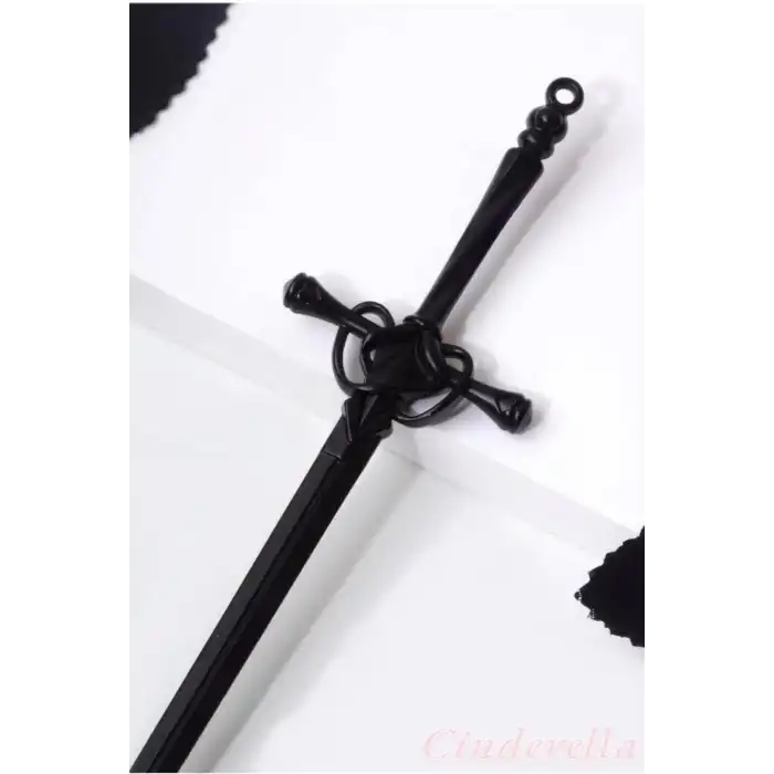 Kılıç Tasarım Kadın Moda Siyah Metal Topuz Tokası 20cm - Sade ve Zarif Uzun Saç Topuz Çubuğu