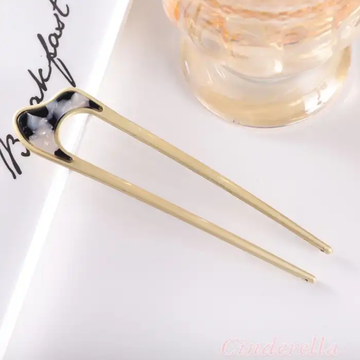 Kıvrımlı Metal Topuz Tokası Model-1 - Çubuk Saç Tokası - Saç Çubuğu