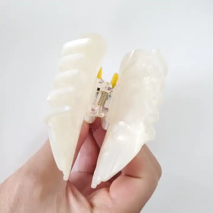 Kuğu Model Lüks Asetat Kemik Mandal Toka 8.5cm - Yaz Sezonu Kadın Mandallı Saç Tokası