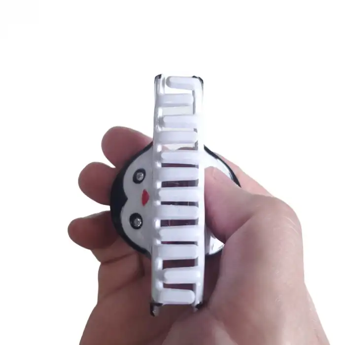 La France Penguen Lüks Asetat Orta Boy Kemik Mandal Toka 7cm - Mandallı Saç Topuz Tokası