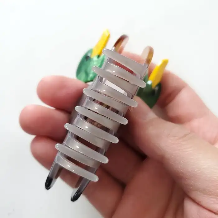 Mandalina Ördeği Model Lüks Asetat Kemik Mandal Toka 8cm - Yazlık Deniz Kadın Mandallı Saç Tokası