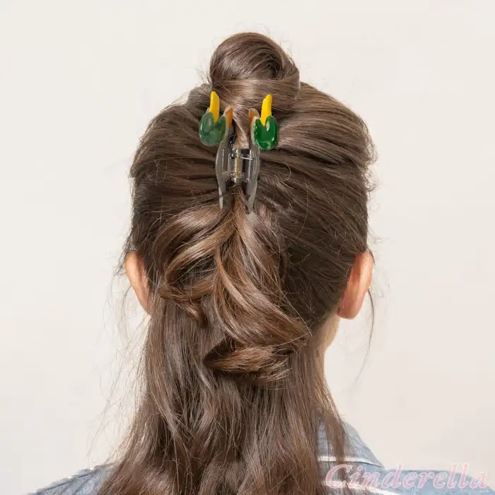 Mandalina Ördeği Model Lüks Asetat Kemik Mandal Toka 8cm - Yazlık Deniz Kadın Mandallı Saç Tokası