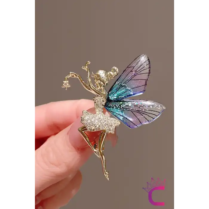 Melek Kız Broş - Kadın Yaka İğnesi Broş - Zirkon Taşlı Broş