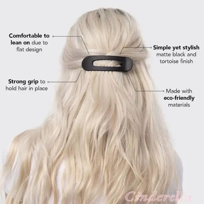 Modern Kadın Timsah Model Büyük Pens Saç Tokası Siyah - Yeni Trend Güçlü Sıkı Tutan Topuz Toka