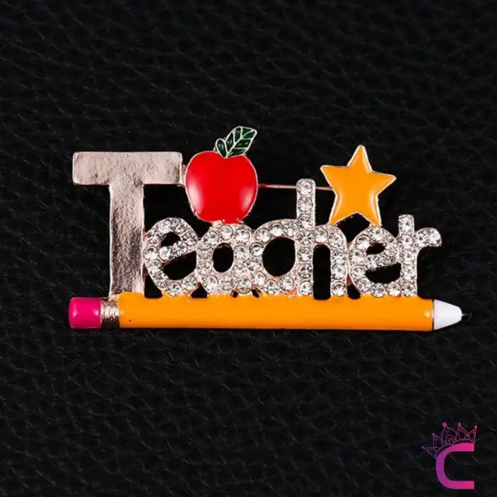 Öğretmen Teacher Tasarım Broş - Hediyelik Öğretmenler Günü Ceket Yaka İğnesi Broşu