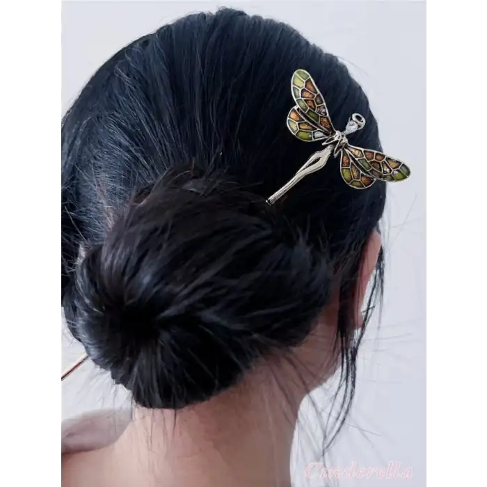 Peri Butterfly Tasarım Boho Metal Topuz Tokası 17cm - Yeni Trend Çubuk Toka Saç Topuz Çubuğu
