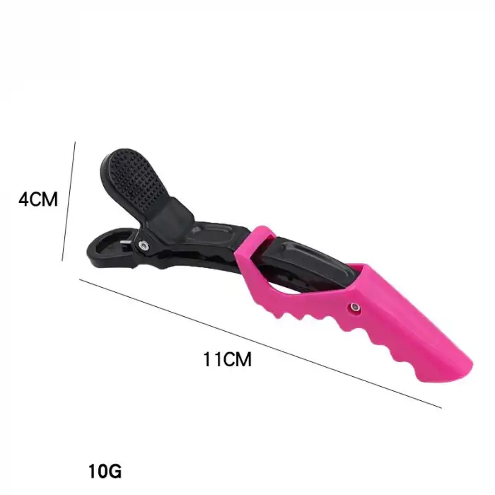 2li Profesyonel Timsah Saç Pensi Pembe Renk - Dragon Kuaför Tokası Makyaj Fön Dalga Saç Tutucu