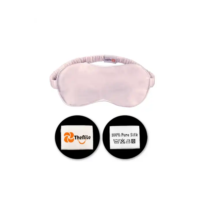 Sertifikalı %100 Saf İpek Uyku Maskesi Pembe - Seyahat Taşıma Kılıflı Terletmez Uyku Gözlüğü Bandı