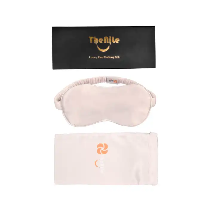 Sertifikalı %100 Saf İpek Uyku Maskesi Açık Pembe - Seyahat Taşıma Kılıflı İnce İpek Uyku Göz Bandı