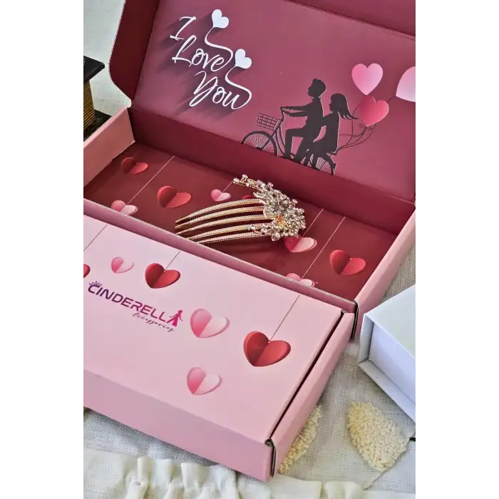 Sevgililer Günü Hediyesi Zarif Çiçekli Taraklı Topuz Tokası Yılbaşı Doğum Günü Sevgiliye Hediyelik