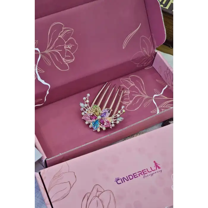 Sevgiliye Özel Hediyelik Kutulu Taraklı Saç Topuz Tokası Kız Arkadaşa Sevgililer Doğum Günü Hediyesi