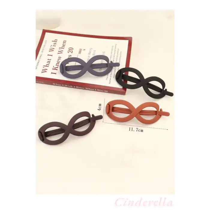 Sonsuz Şekilli Kadın Bahar Saç Tokası Mürdüm - Sade ve Şık Klipsli Saç Topuz Tokası